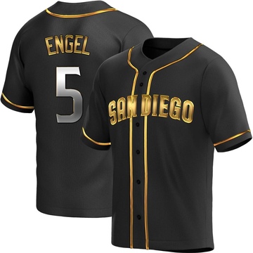 Men's San Diego Padres Adam Engel Black Golden Alternate Jersey - Replica