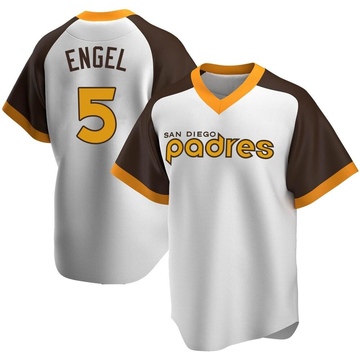 Men's San Diego Padres Adam Engel White Home Cooperstown Collection Jersey - Replica