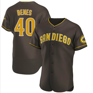 Men's San Diego Padres Andy Benes Brown Road Jersey - Authentic