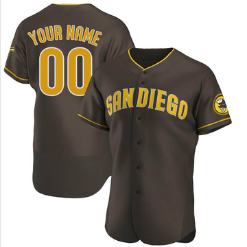 Men's San Diego Padres Custom Brown Road Jersey - Authentic