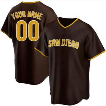 Men's San Diego Padres Custom Brown Road Jersey - Replica