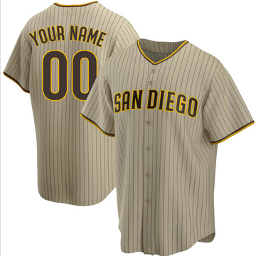 Men's San Diego Padres Custom Sand/Brown Alternate Jersey - Replica