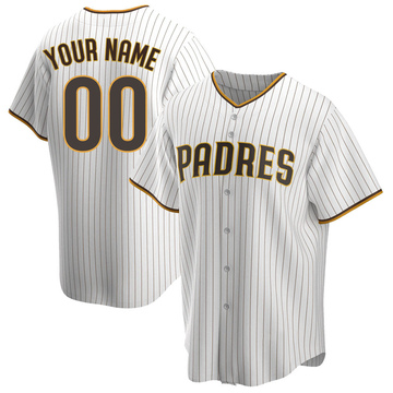 Men's San Diego Padres Custom White/Brown Home Jersey - Replica