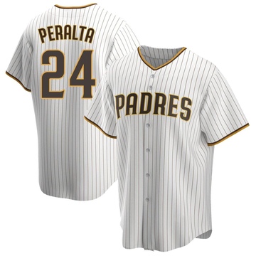 Men's San Diego Padres David Peralta White/Brown Home Jersey - Replica
