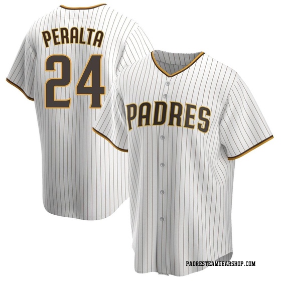 Men's San Diego Padres David Peralta White/Brown Home Jersey - Replica