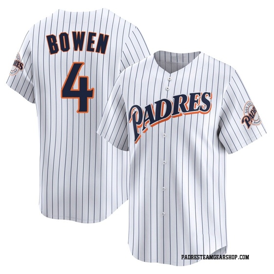 Men's San Diego Padres Jase Bowen White Cooperstown Collection Jersey - Limited