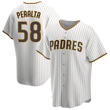 Men's San Diego Padres Wandy Peralta White/Brown Home Jersey - Replica