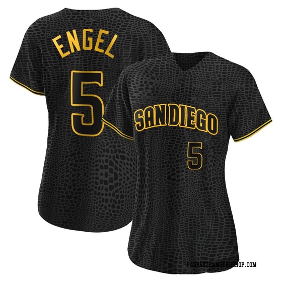 Women's San Diego Padres Adam Engel Black Snake Skin City Jersey - Replica