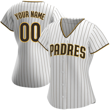 Women's San Diego Padres Custom White/Brown Home Jersey - Authentic