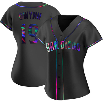 Women's San Diego Padres Tony Gwynn Black Holographic Alternate Jersey - Replica