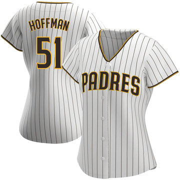 Women's San Diego Padres Trevor Hoffman White/Brown Home Jersey - Authentic