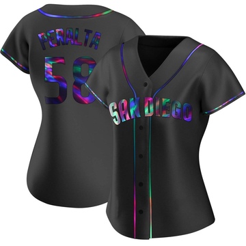 Women's San Diego Padres Wandy Peralta Black Holographic Alternate Jersey - Replica