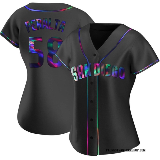 Women's San Diego Padres Wandy Peralta Black Holographic Alternate Jersey - Replica