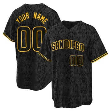 Youth San Diego Padres Custom Black Snake Skin City Jersey - Replica