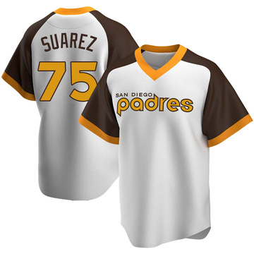 Youth San Diego Padres Robert Suarez White Home Cooperstown Collection Jersey - Replica