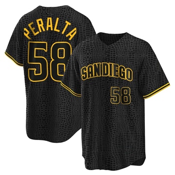 Youth San Diego Padres Wandy Peralta Black Snake Skin City Jersey - Replica